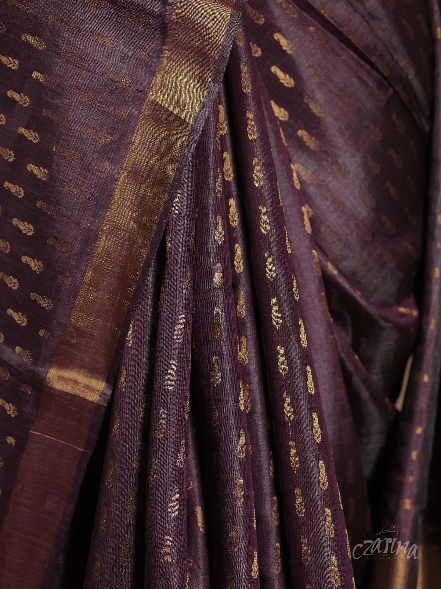 PURPLE WITH WOVEN BOUTIQUES IN ZERI TUSSAR SILK SAREE