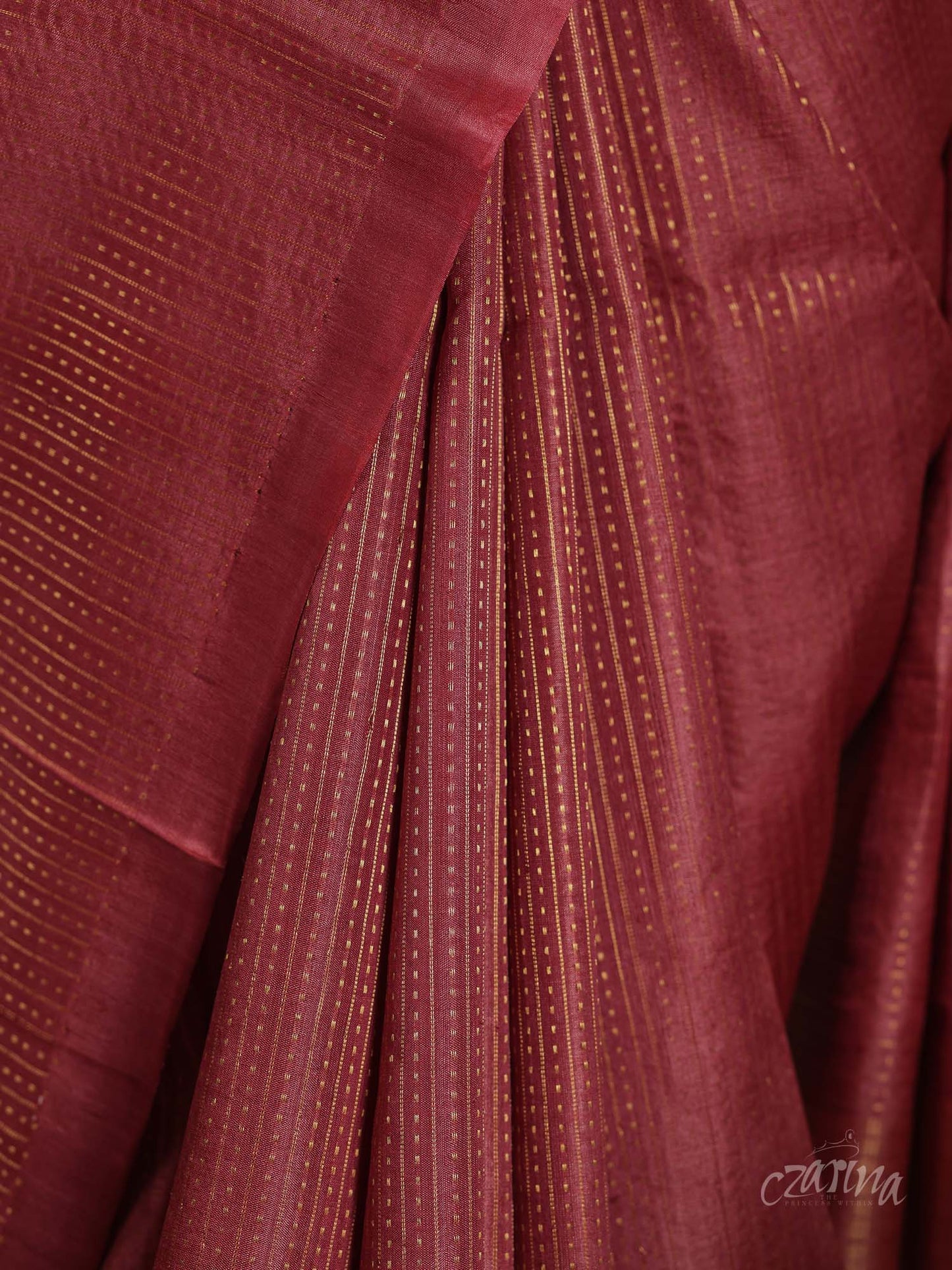 LIGHT MAROON WITH WOVEN BUTTIS IN GOLDEN ZARI TUSSAR SILK SAREE