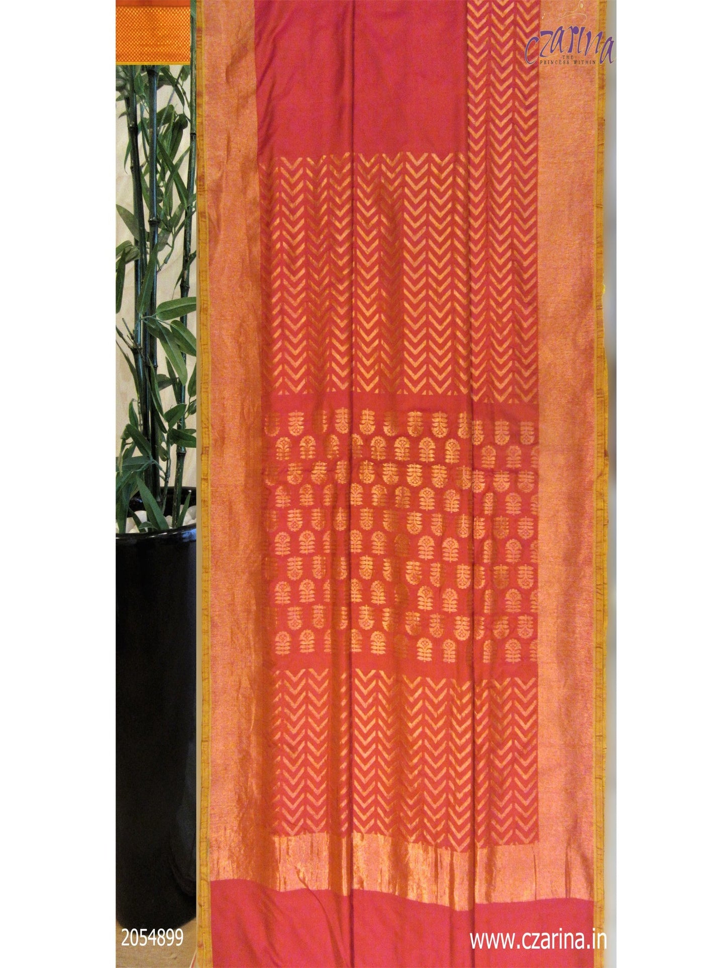 ORANGE GOLDEN BANARASI SILK SAREE