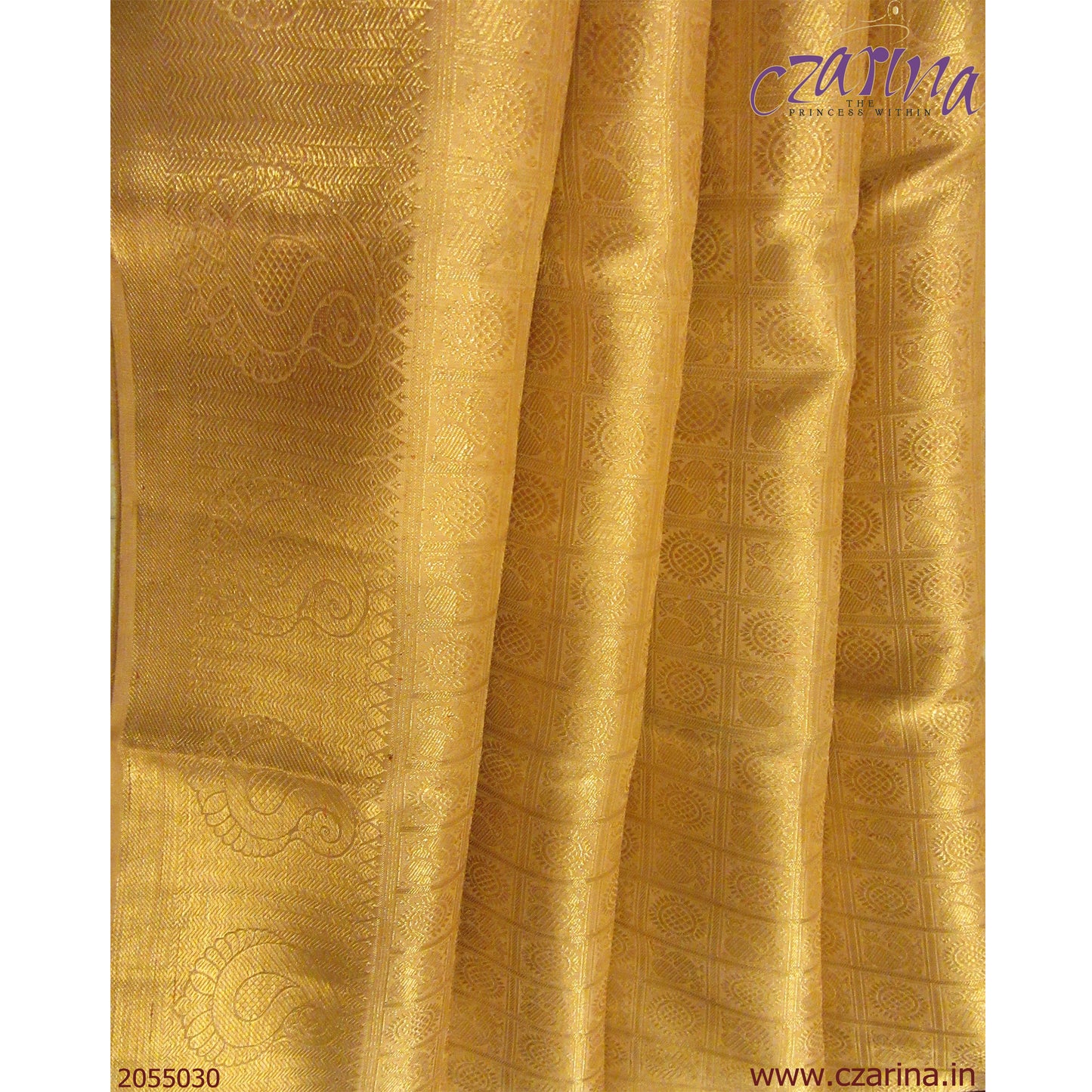 GOLDEN PURE KANCHIPURAM SILK SAREE