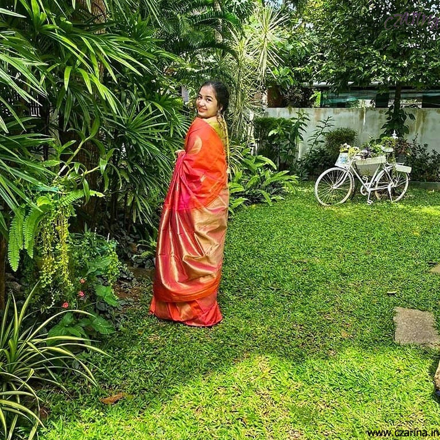 ORANGE GOLDEN KANCHIPURAM SILK SAREE
