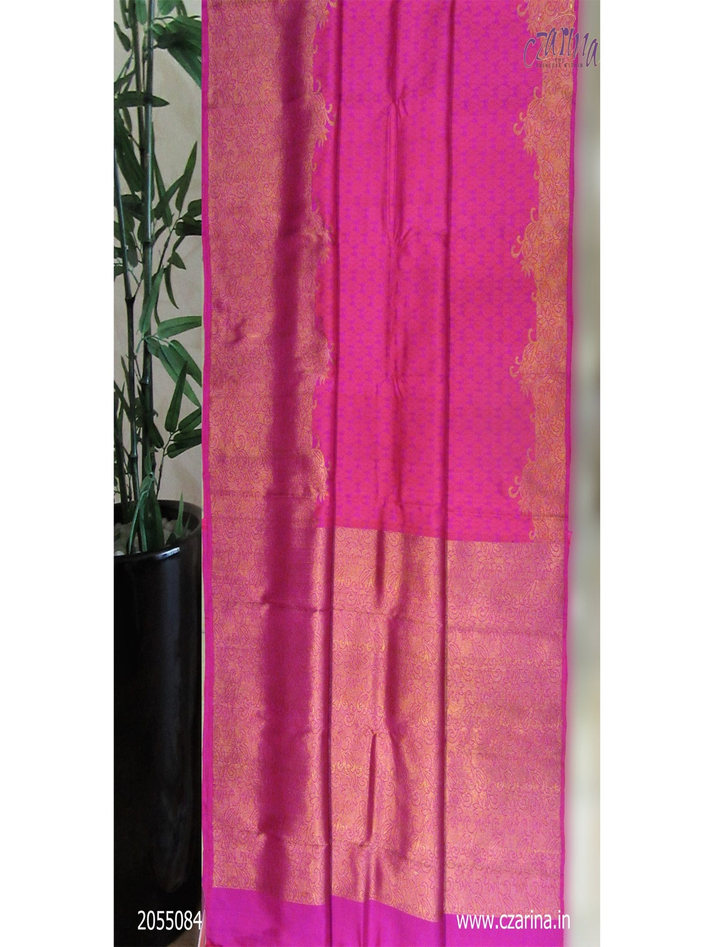 MAGENTA GOLDEN PURE KANCHIPURAM SILK SAREE