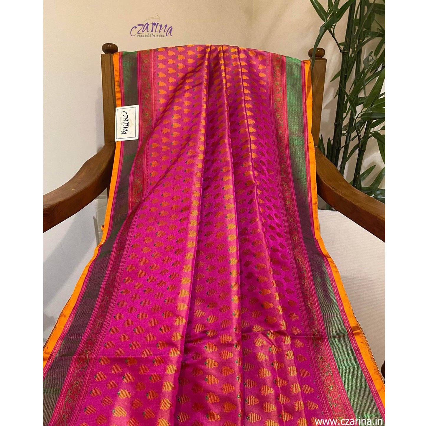 MAGENTA GREEN BANARASI SILK SAREE