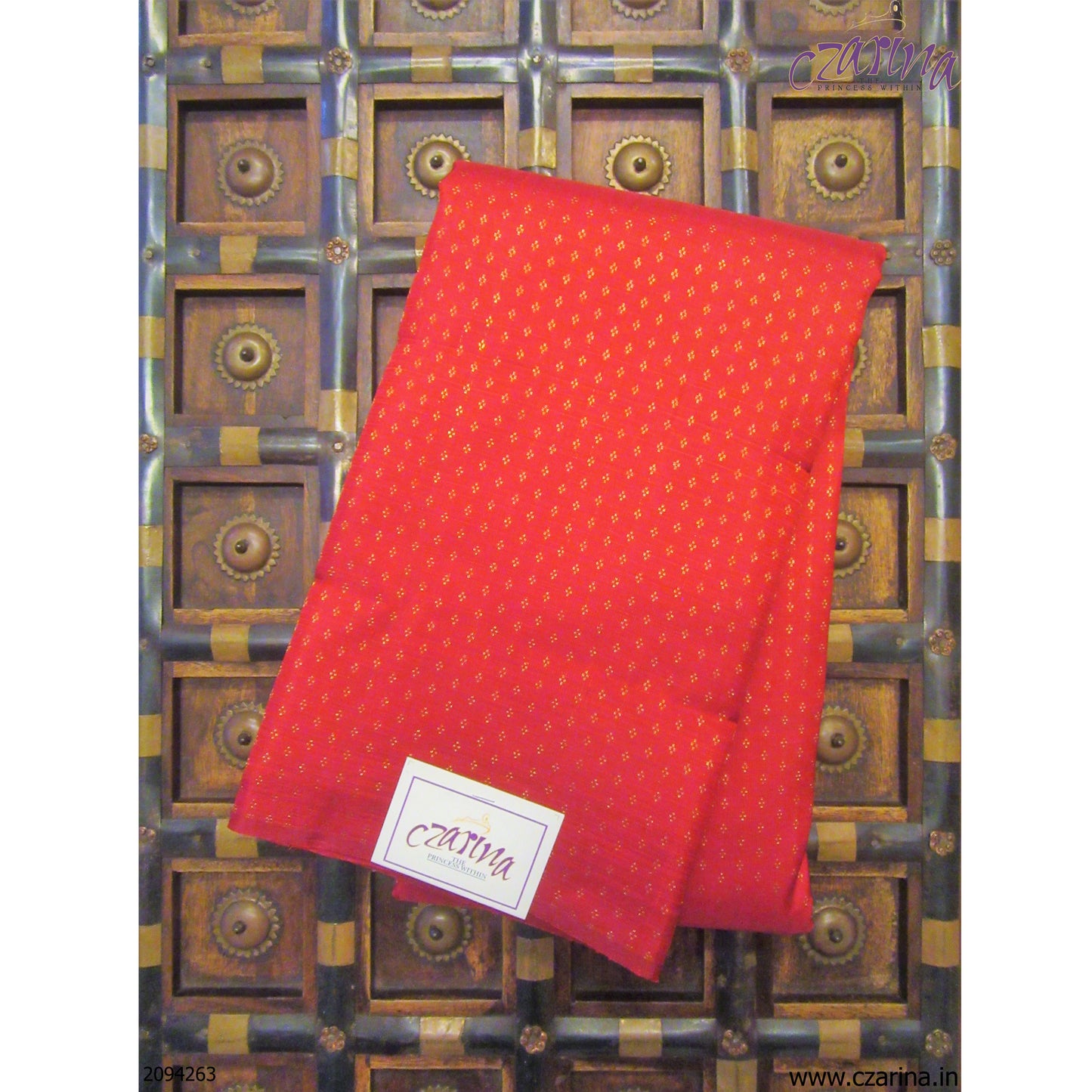 SCARLET RED GOLDEN KANCHIPURAM PURE SILK SAREE