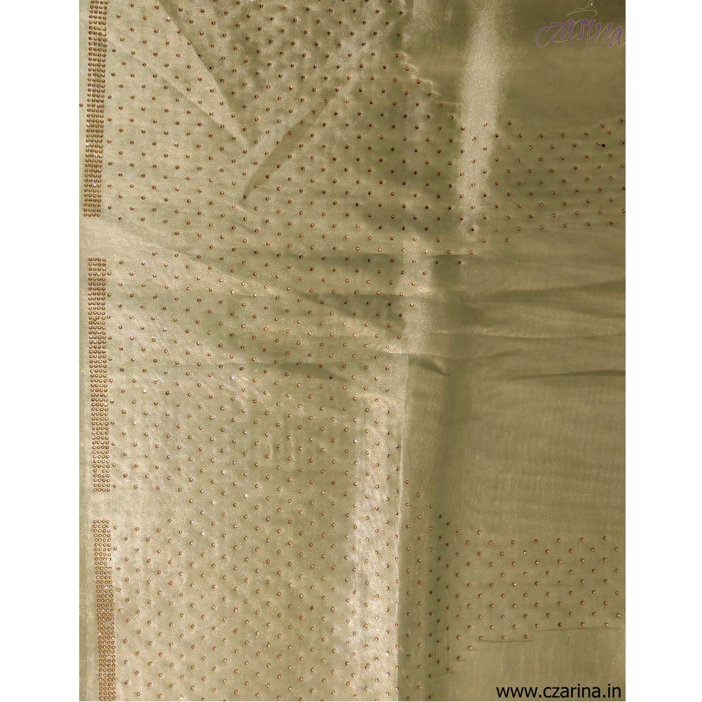PALE YELLOW EMBROIDERED ORGANZA SAREE
