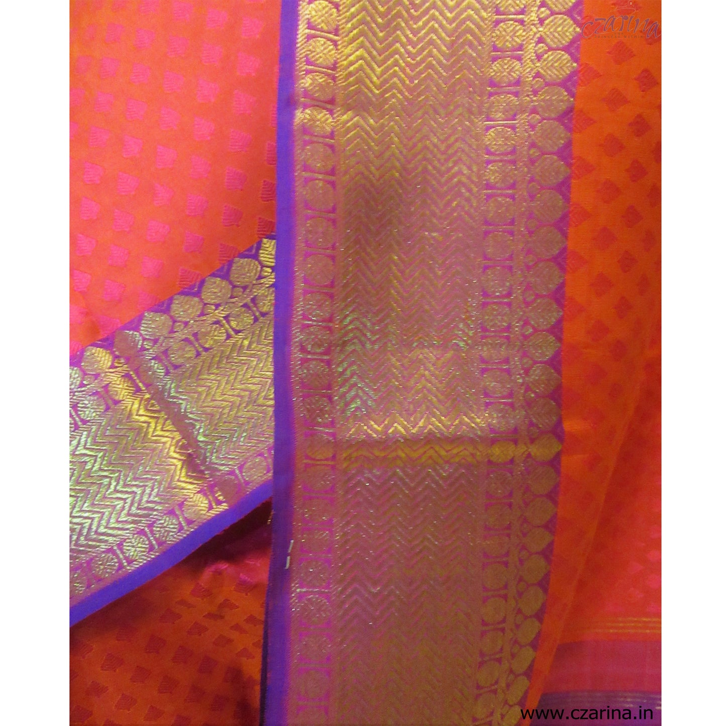 DEEP PINK PURPLE KANCHIPURAM SILK SAREE