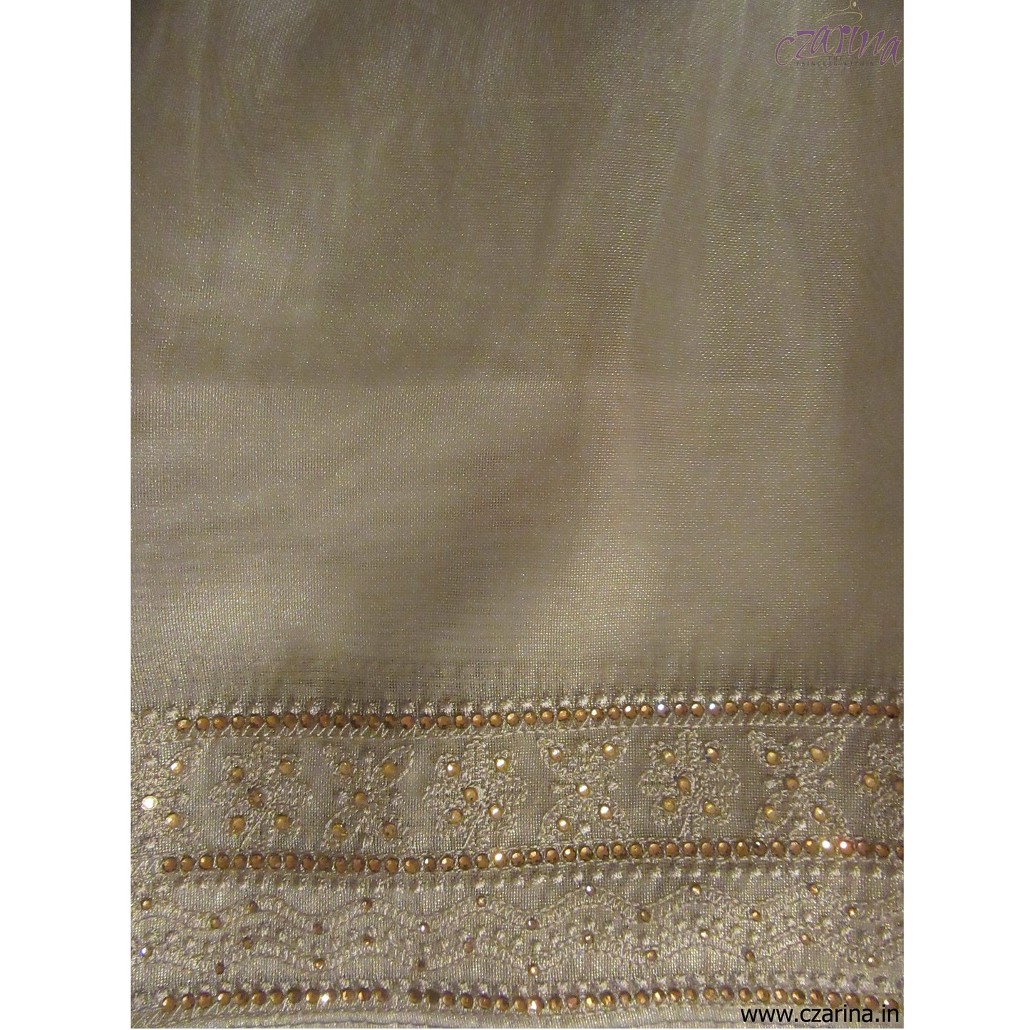 LIGHT GREY EMBROIDERED ORGANZA SAREE