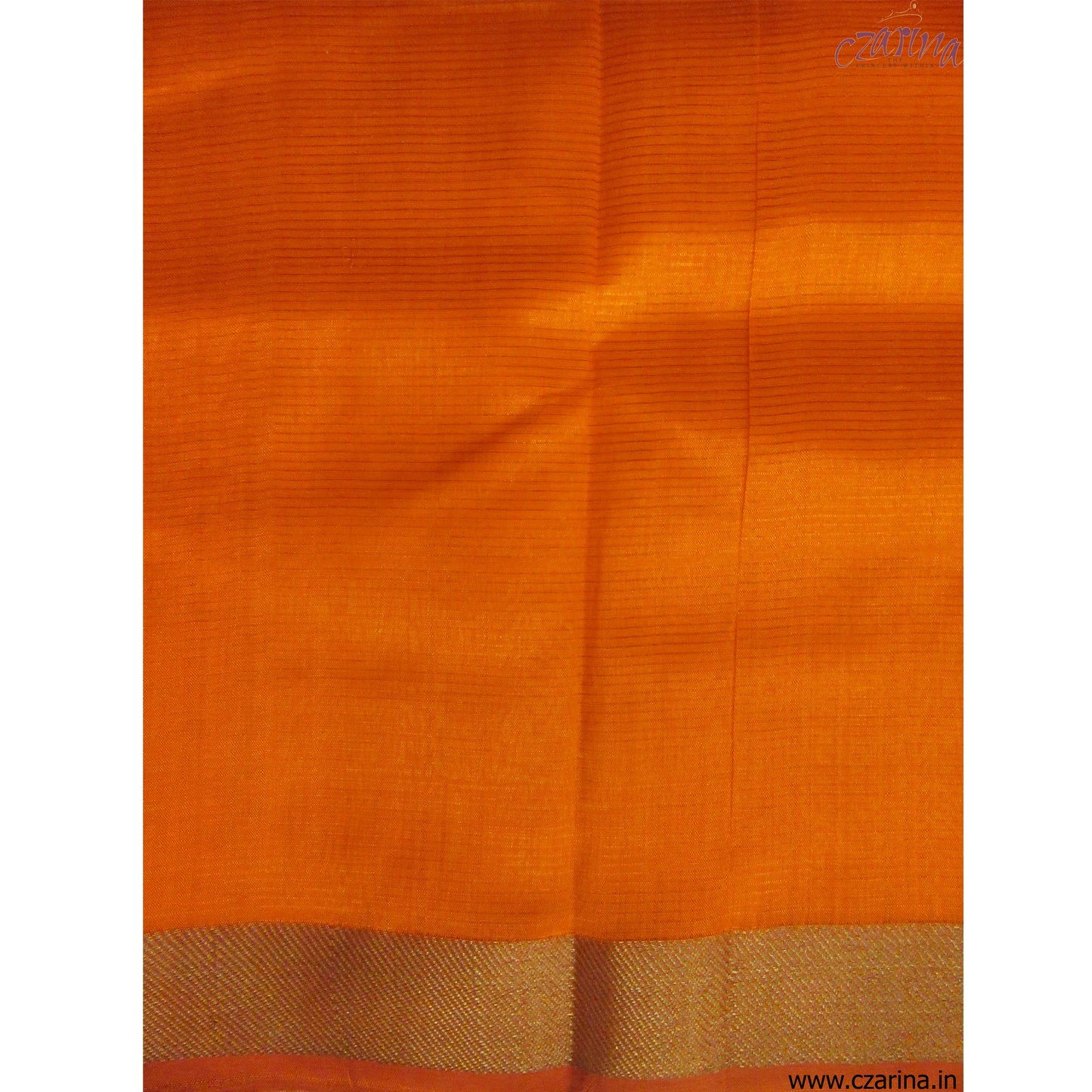LIGHT ORANGE GOLDEN MANGALAGIRI SILK SARI
