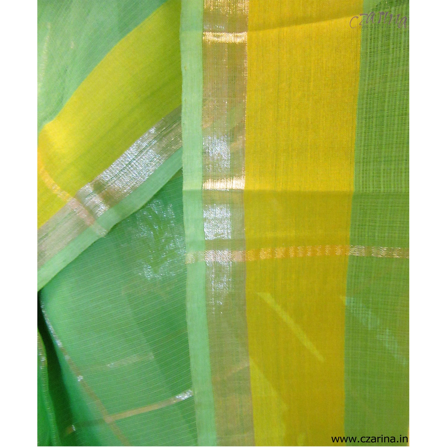 GREEN SILVER PURE ZARI KOTA SAREE
