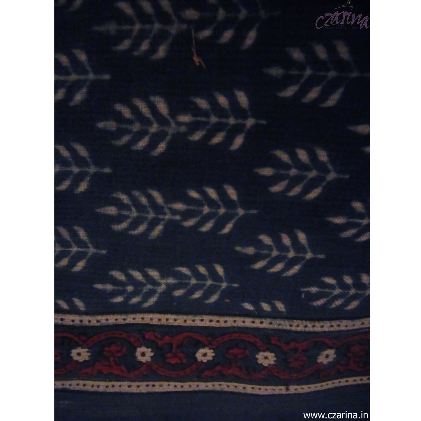 SPACE BLUE PRINTED KOTA COTTON SAREE