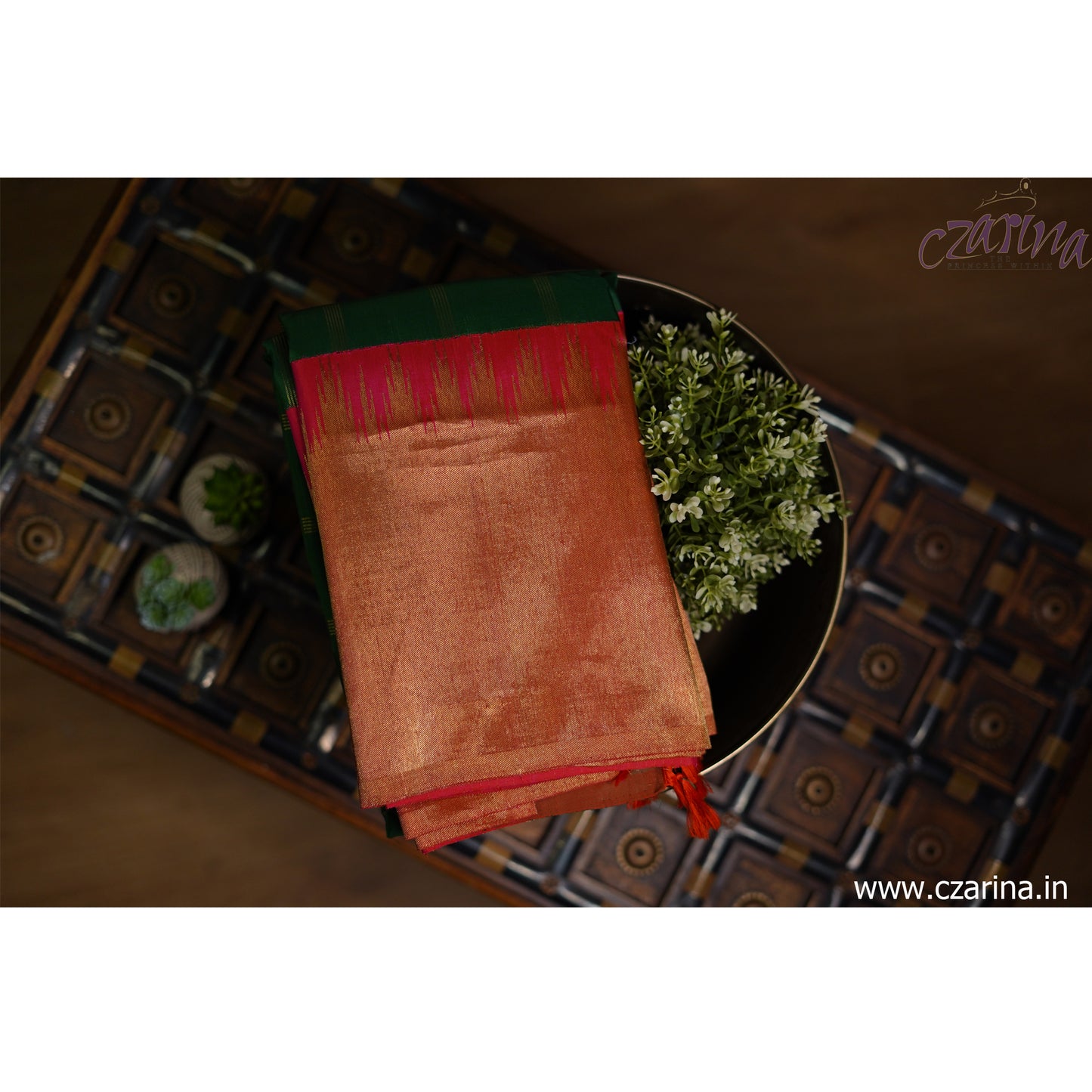GREEN MAGENTA PURE KANCHIPURAM SILK SAREE