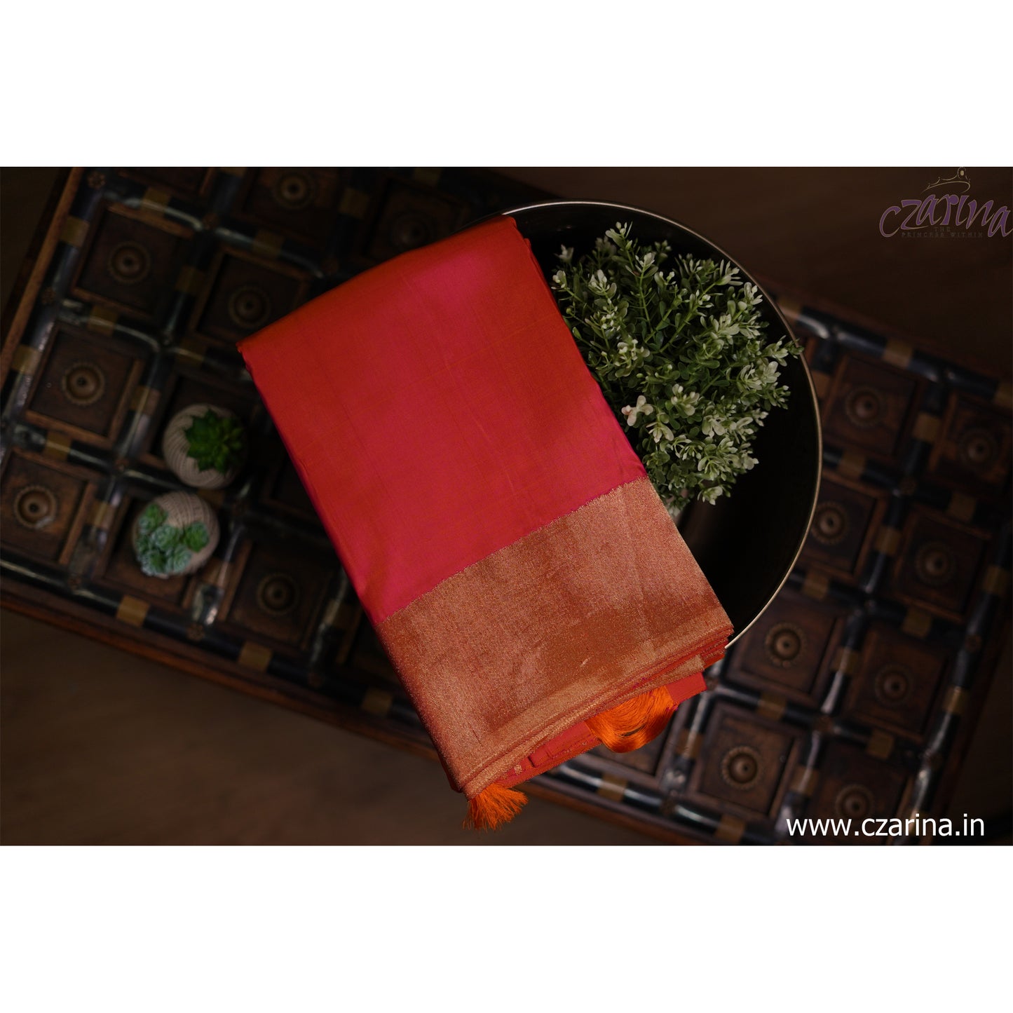 PINK GOLDEN KANCHIPURAM SILK SAREE