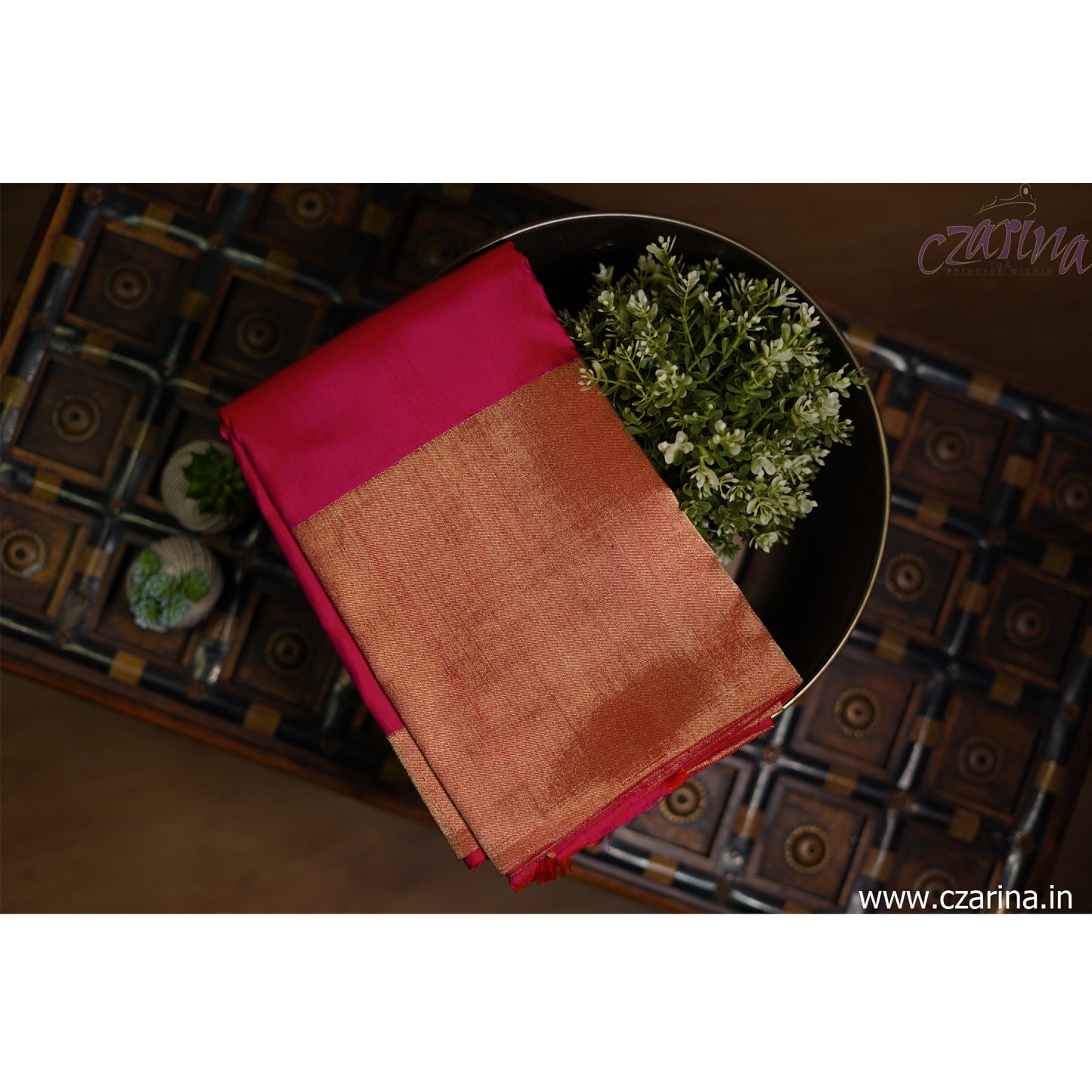 PINK GOLDEN KANCHIPURAM SILK SAREE