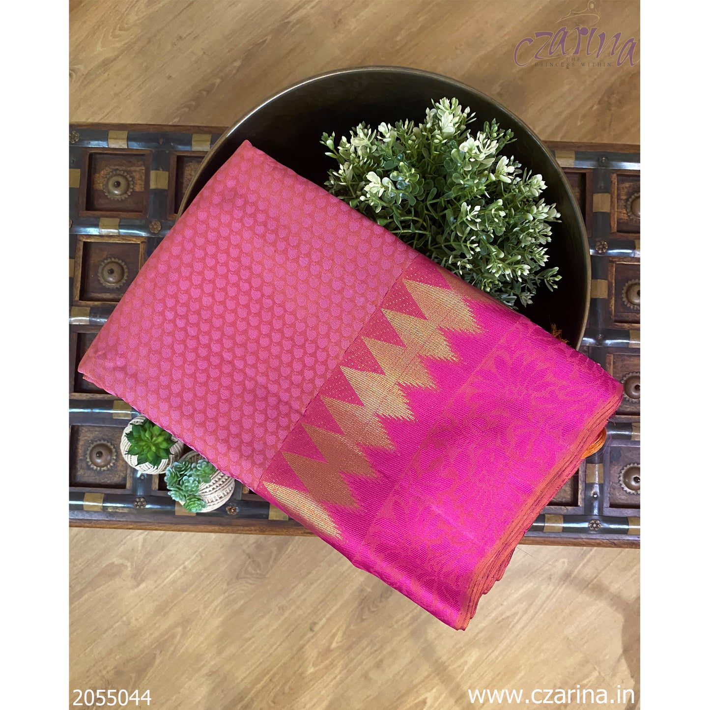PINK GOLDEN KANCHIPURAM SILK SAREE