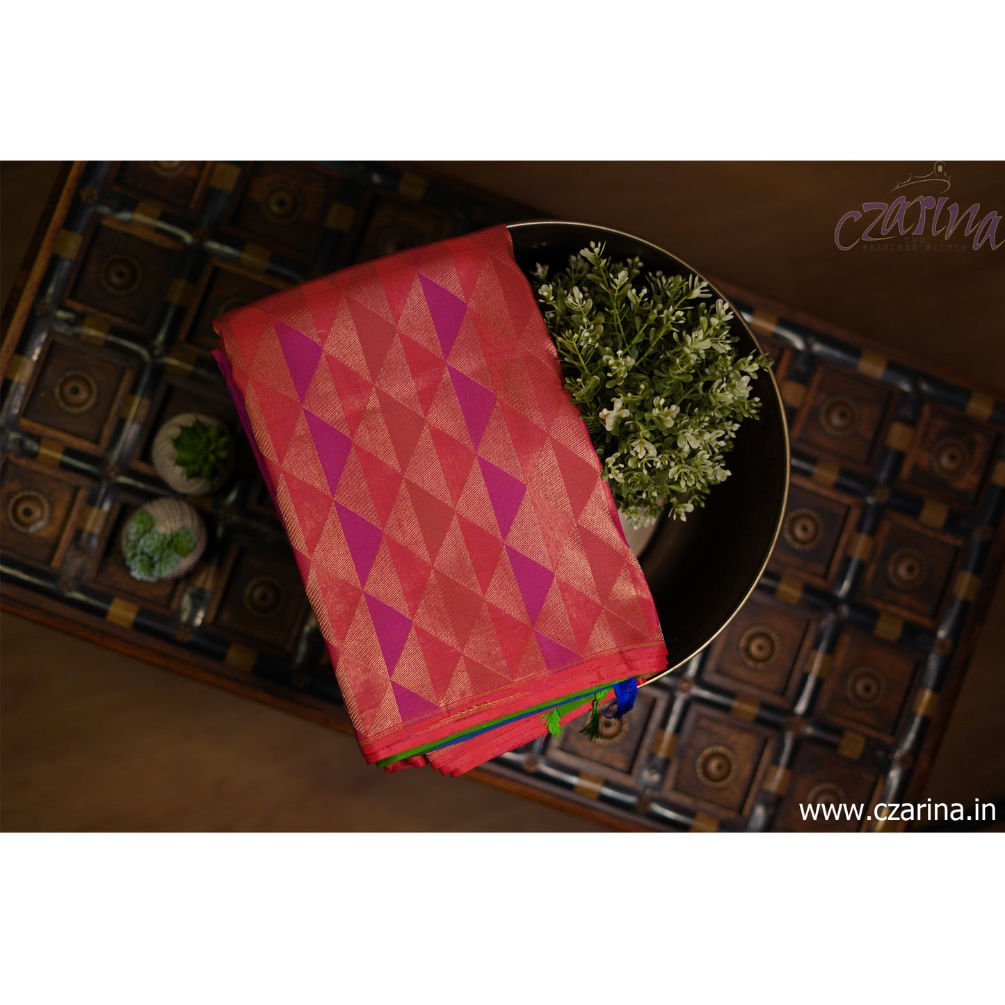 PINK RED BLUE GREEN PURE KANCHIPURAM SILK SAREE