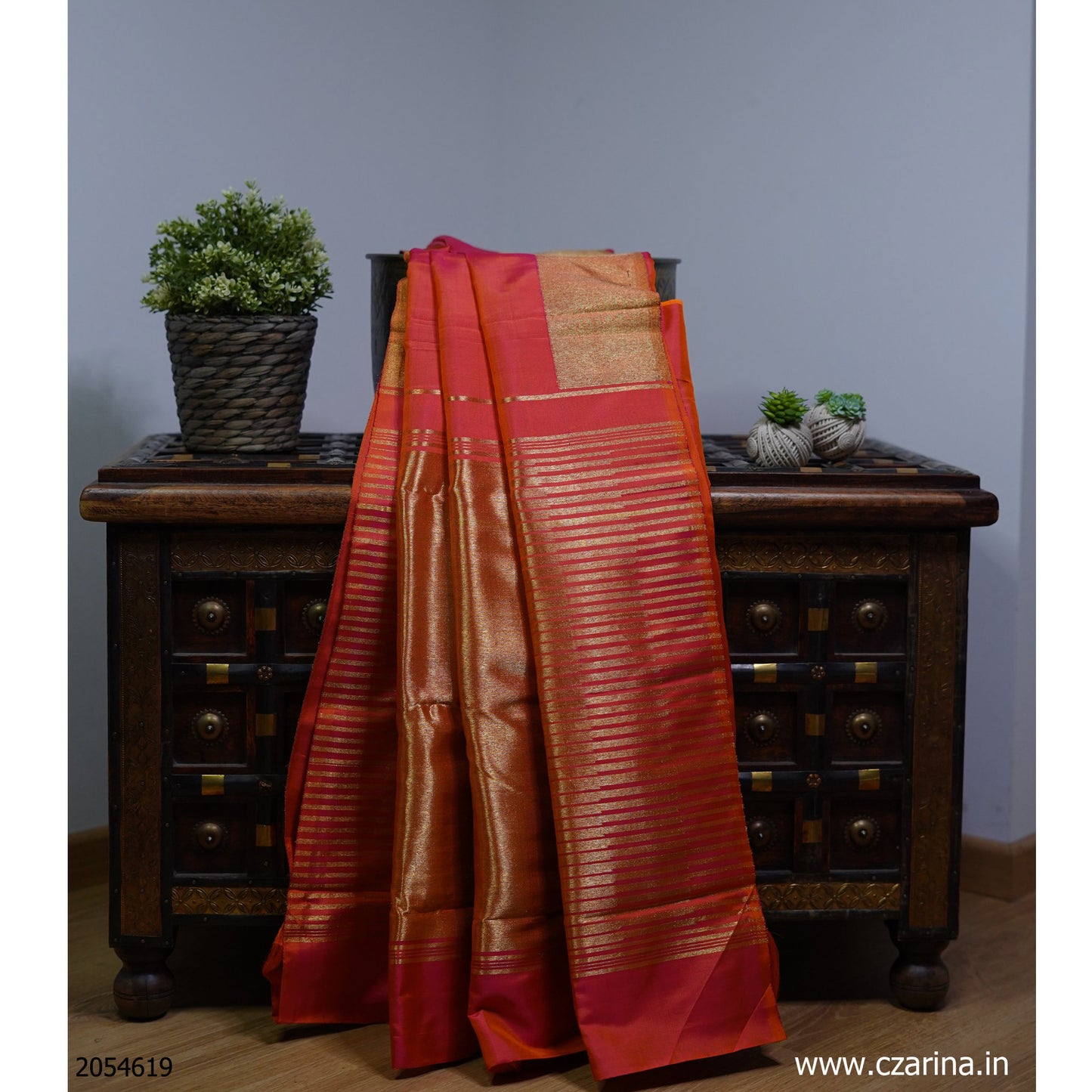 PINK GOLDEN KANCHIPURAM SILK SAREE