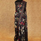 BLACK WITH MULTI FLORAL PRINTS MOONGA TUSSAR SILK SAREE
