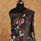 BLACK WITH MULTI FLORAL PRINTS MOONGA TUSSAR SILK SAREE