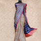 BEIGE AND DARK BLUE STRIPE DESIGN TUSSAR SILK SAREE