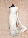 OFF-WHITE WITH HAND PAINTING AND SELF-THREAD EMBROIDERY SILK KOTA SAREE