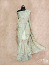 PISTA GREEN WITH FLORAL EMBROIDERY ORGANZA SILK SAREE