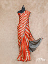 BEIGE, ORANGE AND GREY COMBINATION TUSSAR SILK SAREE