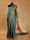 GREEN WITH MUSTARD BORDER TUSSAR SILK SAREE