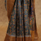 GRAY KALAMKARI PRINT WITH GOLDEN BORDER TUSSAR SILK SAREE