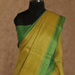 LIME YELLOW AND GREEN WITH KANTHA EMBROIDERY TUSSAR SILK SAREE