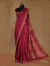 DARK PINK WITH BEAUTIFUL LONG PALLU TUSSAR SILK SAREE