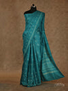 TURQUOISE BLUE WITH SHIBORI CRAFT TUSSAR SILK SAREE