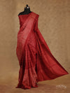 RED WITH SHIBORI CRAFT IN GEOMETRIC PATTERN TUSSAR SILK SAREE