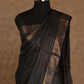 BLACK WITH ZARI CHECKS AND GOLDEN BORDERS TUSSAR SILK SAREE