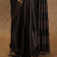 BLACK WITH ZARI CHECKS AND GOLDEN BORDERS TUSSAR SILK SAREE