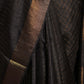 BLACK WITH ZARI CHECKS AND GOLDEN BORDERS TUSSAR SILK SAREE