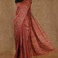 RUST COLOR WITH BEIGE AND CROSS STITCH DESIGN EMBROIDERY TUSSAR SILK SAREE