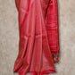 LIGHT RED WITH ALL-OVER WOVEN DESIGNS IN BEIGE TUSSAR SILK SAREE