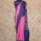 PINK AND DARK BLUE WITH BANDHINI DESIGNS GAJJI SILK SAREE