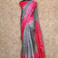 GREY AND MAGENTA WITH TINY GOLD ZARI BUTTIES TUSSAR SILK SAREE