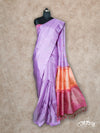 LAVENDER SOFT WITH DUAL TONE PALLU IN PEACH AND PINK KANCHIPURAM SAREE