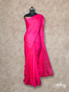 MAGENTA WITH GOLD AND MAGENTA BROCADE BLOUSE PURE CHIFFON SAREE
