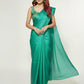 Teal Green Pure Chiffon Saree with Gold and Teal Brocade Blouse