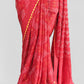 RED WITH INTRICATE BANDHINI DESIGNS CREPE SILK SAREE