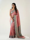 Onion Pink Lightweight Kanchipuram Saree with Sea Green and Gold Thread Work – Czarina Designer Wear Boutique, Trivandrum