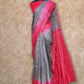 GREY AND MAGENTA WITH TINY GOLD ZARI BUTTIES TUSSAR SILK SAREE