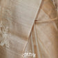 BEIGE HANDLOOM WITH OFF WHITE FLORAL EMBROIDERY TUSSAR SILK SAREE