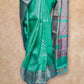 SEA GREEN LIGHTWEIGHT WITH PINK AND GOLD THREADWORK KANCHIPURAM SAREE