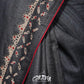 BLACK WITH APPLIQUE WORK IN BEIGE AJRAK PRINTED TUSSAR SILK SAREE