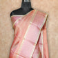 PEACH LIGHTWEIGHT WITH PINK AND GOLD THREADWORK KANCHIPURAM SAREE