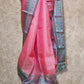 PEACH LIGHTWEIGHT WITH SEA GREEN AND GOLD THREAD WORK KANCHIPURAM SAREE